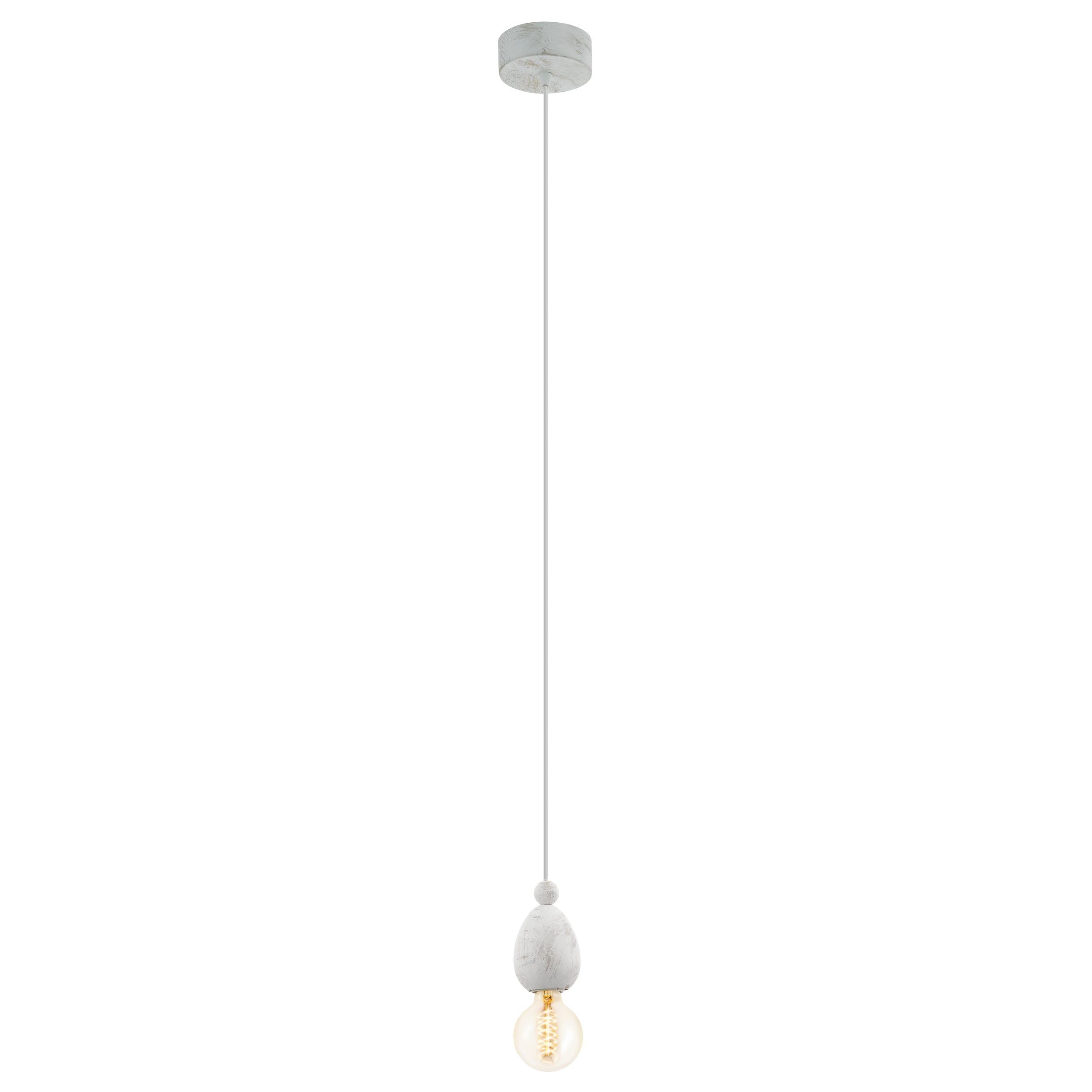 EGLO Avoltri Wooden Pendant Light 60 W White Patina