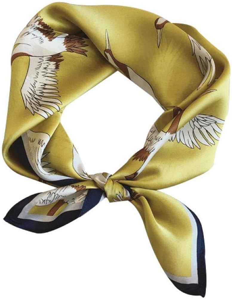 YLGG Vintage silk scarves silk small square scarves decoration Scarf