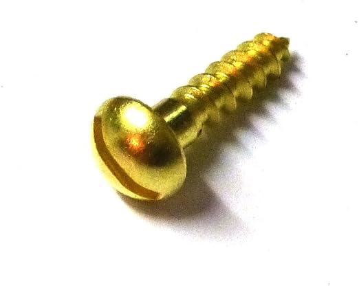 Produktbild von QUARKZMAN Holzschrauben M4 X 12mm Schlitz Rundkopf Messing Selbstschneidende Schraube Holzarbeitsschraube 20 Stück