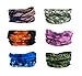 6pcs Assorted Seamless Outdoor Sport Bandanna Headwrap Scarf Wrap