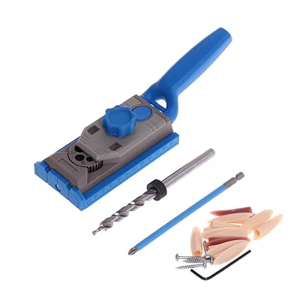 HITTIME Owner Pocket Hole Jig System Wood Doweling Joinery Drill Guide DIY Kit for Woodworking 25PCS