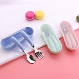 Vidillo Baby Fork and Spoon Set 3 Pack with Travel Case Toddler Tableware view 4