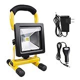 Morpilot LED Work Light, Waterproof Flood Lights Built-in Rechargeable Battery Portable Light for Outdoors Camping Emergency Light Workshop, Construction Site Garage, Garden, Lawn and Yard (4400mA)
