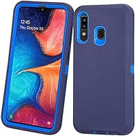 Annymall Samsung Galaxy A20 Case,Galaxy A30 Case,Galaxy A50 Case, Heavy Duty [with Built-in Screen Protector] Shockproof Defender Armor Protective Cover for Samsung Galaxy A20/A30/A50 (Navy)