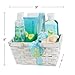 Large Spa Beauty Skincare Home Bath Basket - Calming Self Care Meadow Fragrance Bath and Body Set For Women - Shower Gel, Bubble Bath, Bath Salt, Body Lotion, Body Spray, Butterfly Bath Bomb