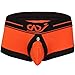 YiZYiF Men's Boxer Brief Buckled Pouch Shorts Underwear Orange Large