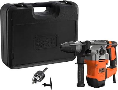 Trapano a percussione SDS+, motore da 1250 W, funzionalità a 3 modalità, forza d'urto di 3,5 J, include punte e scalpello, BEHS03K-QS