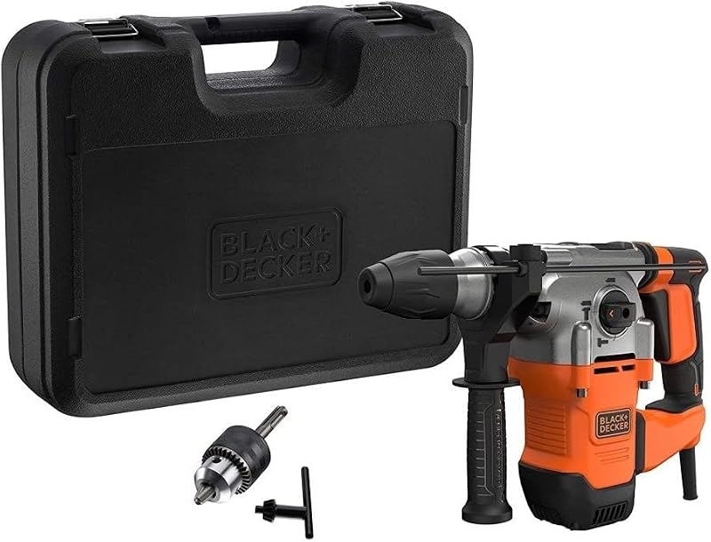Trapano a percussione SDS+, motore da 1250 W, funzionalità a 3 modalità, forza d'urto di 3,5 J, include punte e scalpello, BEHS03K-QS