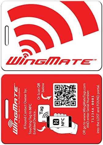 WingMate Traveler Passive Tracking Smart Luggage Tag with web app! (Red)