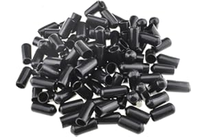 Acoeitl Round Rubber End Tube Bolt Caps Cover Plug Insert Screw Thread Protectors 1/4 inch Inner Diameter 17.5mm Length Flexible Cover Sharp Tip Prevent Table Scratch Not Leave Marks Black 60Pcs