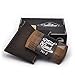 Beard Comb for Men with Crazy Horse Leather Carrying Case Pouch – Wallet, Natural Organic Sandal Wood Scent, Anti-Static and No Snag, Handmade Wide & Fine Tooth, Packaged in Premium Giftbox