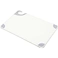 San Jamar Saf-T-Grip Plastic Cutting Board with Safety Hook, 12" x 18" x 0.5", White