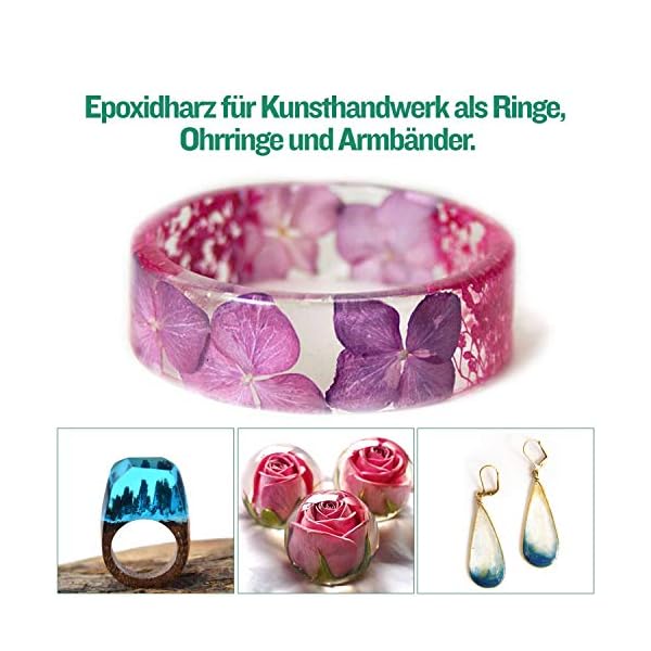 Zwanzer Epoxidharz Set Anfänger 540ml, Glasklar Epoxy Resin Gießharz 1:1 Verhältnis Epoxidharz für Kunstprojekt… – Bild 3