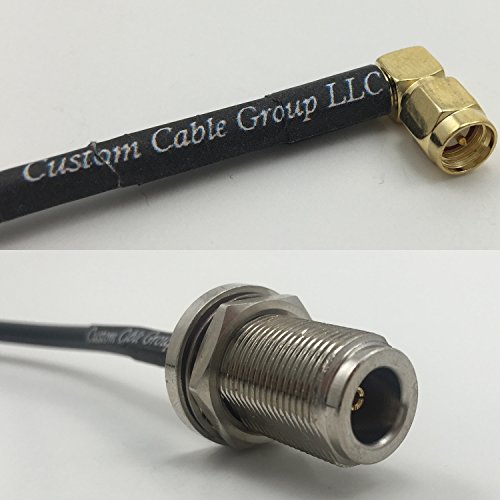 3 feet RFC195 KSR195 SMA MALE ANGLE to N FEMALE BULKHEAD Pigtail Jumper RF coaxial cable 50ohm High Quality Quick USA Shipping