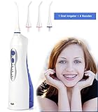3-Mode Oral Irrigator - Updated Version Professional Dental Water Jet Floser Rechargeable Water Flosser Powerful Pulsation with High Capacity Water Tank - By Duomishu