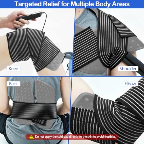Dispositivo per Crioterapia con Timer, Sistema Portatile da 18L per Ginocchio, Spalla & Articolazioni, Circolazione di Acqua Fredda con Fascia di Compressione, per Recupero & Riduzione del Gonfiore