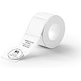 NIIMBOT B1 Label Maker Tape 50×50mm White Label Paper Compatible for NIIMBOT B1 B21, Thermal Sticker Paper 1.9'' x 1.97'' Waterproof Labeling Tape Replacement 150 Labels/Roll, Round