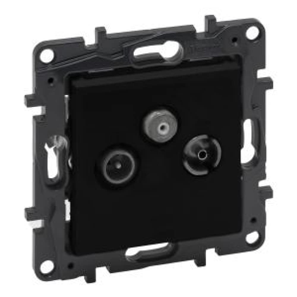 End Socket TV-R-SAT Black 10 dB Niloe Step Socket Flush-Mounted