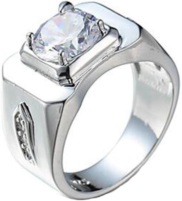 QTLI Style White Zircon Finger Rings White Gold Filled Jewelry Wedding Party , 7