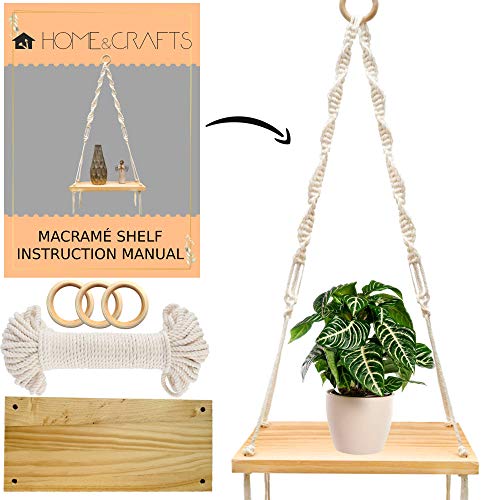 Macrame Kit Hanging Shelf Make Your Own Macrame Rope Wooden Floating