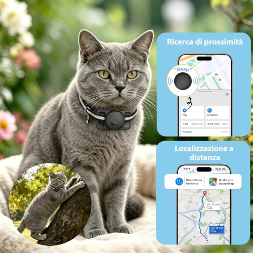2026 Mini GPS Cat Tracker - Flexible Cat GPS Collar without Subscription (Historical 3 Day Tracking), GPS Dog Collar with Real Time Tracking and Waterproof, Compatible with iOS/Android, Black