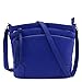 Triple Zipper Pocket Medium Crossbody Bag Royal Blue