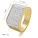 LuReen Gold/Silver Twotone Square CZ Bling Bling Iced Out Hip Hop Rings for Men