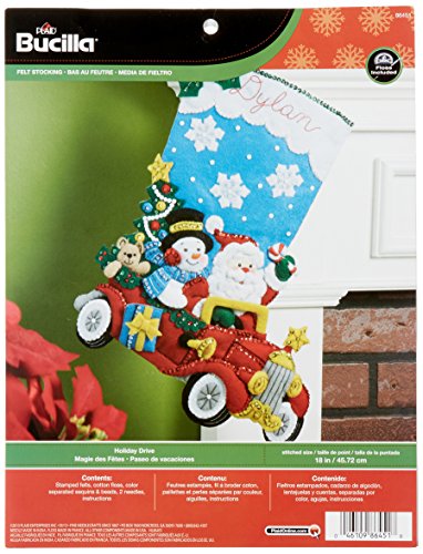 UPC 046109864518, Bucilla 18-Inch Christmas Stocking Felt Applique Kit, 86451 Holiday Drive