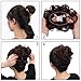 2PCS Messy Bun Hair Piece 100% Human Hair Scrunchies Buns Hair Pieces for Women Curly Wavy Bun Elegant Chignons Wedding(Color:2#)