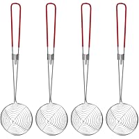 Zerodeko 4pcs Stainless Steel Strainer Skimmer Ladle Set C Wire Strainers for Cooking, Frying, Hot Pot, Kitchen Utensils, Pas