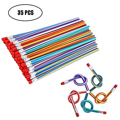 35 PCS Flexible Soft Pencil Magic Bend Pencils with Eraser For Kids Students Gift - Great Fun To Play With