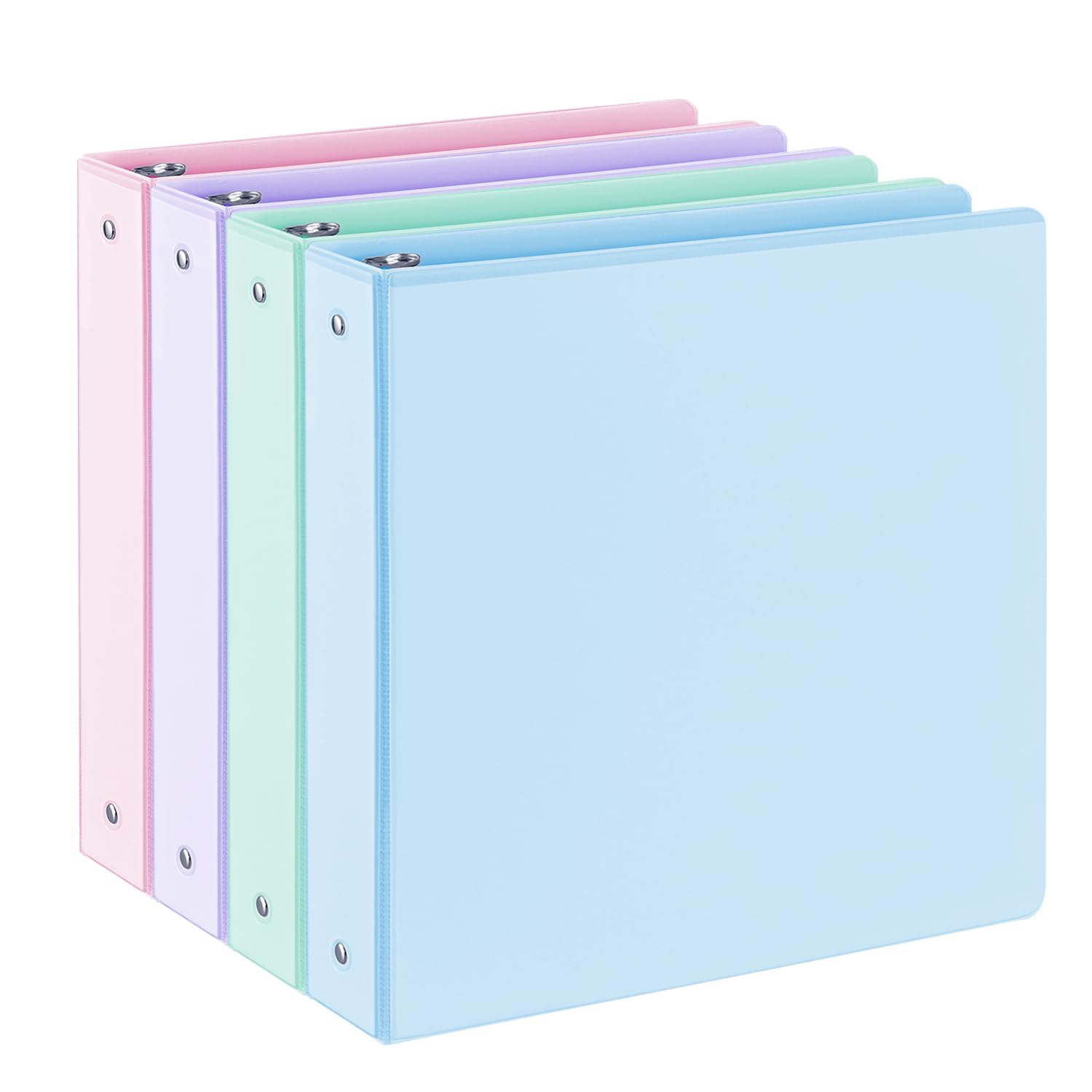 Photo 1 of 1.5'' 3-Ring-Binder with Pockets, 325 Sheets Capacity, 2 inch Binders fits 11" x 8.5" US Letter Size, Assorted 4 Pastel Colors - Ideal for School, Office, and Home Use (1.5 inch)