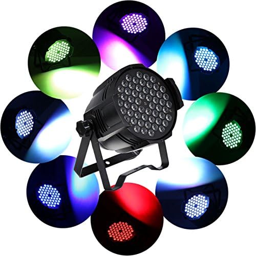 MountainNet 2pcs 54X3W RGBW LED DJ 64 PAR Light DMX512 Stage Lighting Wedding Christmas Birthday KTV Bar Event Party Show Disco Light Lamp Projector