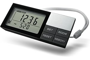 3D Pedometer for Walking, Simple Step Counter, Large Digital Display Step with Lanyard, Calorie Counter, 7 Days Memory, Accur