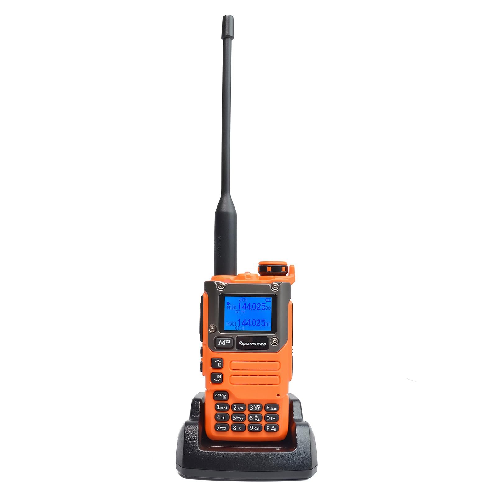 QUANSHENG UV K5(8) Ham Radio Long Range 5W UV-K6 Handheld Dual Band Walkie Talkie for Adults Rechargeable Portable Two Way Radio AM/FM/DTMF, VOX, Replication Frequency (UV-K6)
