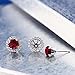 Gem Stone King 6MM Round Gemstone Birthstone Removable Jacket Stud Halo Earrings For Women | 925 Sterling Silver | Fine Jewelry Gifts for Her Mom Women Wife