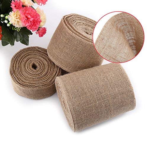 Burlap Ribbon, Natural Hessian Ribbon 10M, Vintage Jute Tape Roll Table Runner, Jute Trim Burlap Fringe Dining Table Tape Kitchen Decoration for DIY / Rustic Themed Wedding Craft(10cm)