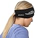 TrailHeads Womens Ponytail Headband - Moisture Wicking Hair Headband for Running, Winter, Workout - Athletic Headband Women - Black/Reflective Silver