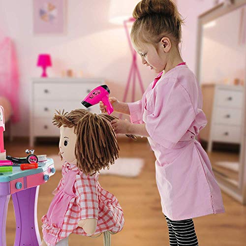 ArtCreativity Hair Stylist Set for Girls, Beauty Salon Pretend Play Kit with Toy Hair Dryer