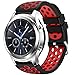 CreateGreat for Samsung Gear S3 Frontier and Classic Watch, Soft Replacement Breathable Sport Bands with Air Holes for Samsung Gear S3 Smart Watch Band(Black Red)