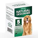 HERBALPET 8in1 Health Supplements | Natural Dog Dewormer Alternative | Intestinal Cleanse | Works for Puppy, Small, Medium and Large Dogs | 5 Tablets | One-time Treatment