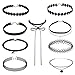 SILYHEART 9PCS Women Girls Fashion Elastic Choker Classic Necklace Set Tattoo Lace Adjustable Collars