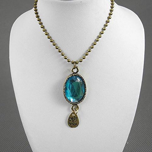 1 Pieces Necklace Pendent Jewelry Fashion Decoration Costume Retro Jewellery Collier Long Chain 96436 Navy Blue Faceted Water Drop Rhinestone