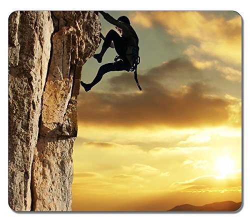 Art Mouse Pads Man On Rock Wall Climbing On Sunset 433 Customized High Quality Eco Friendly Neoprene Rubber Mouse Pad Desktop Mousepad Laptop Mousepads Comfortable Computer Mouse Mat Cute Gaming Mouse pad