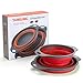 TANSUNG Collapsible Colander, 2 Pack Collapsible Colanders and Strainers with Handle Food-Grade Silicone kitchen Strainer Space-Saver for Draining Pasta, Vegetable and fruit, Red