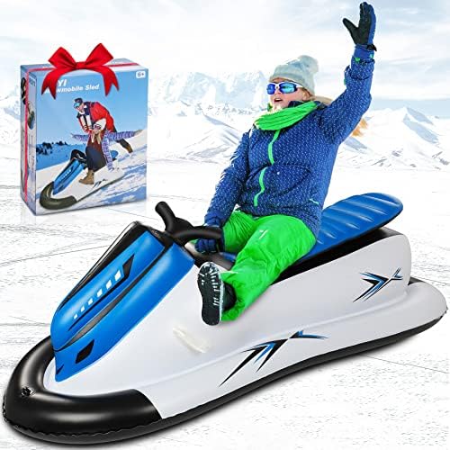 Snow Sled, Giant Snow Tube for Sledding Heavy Duty Inflatable Sled
