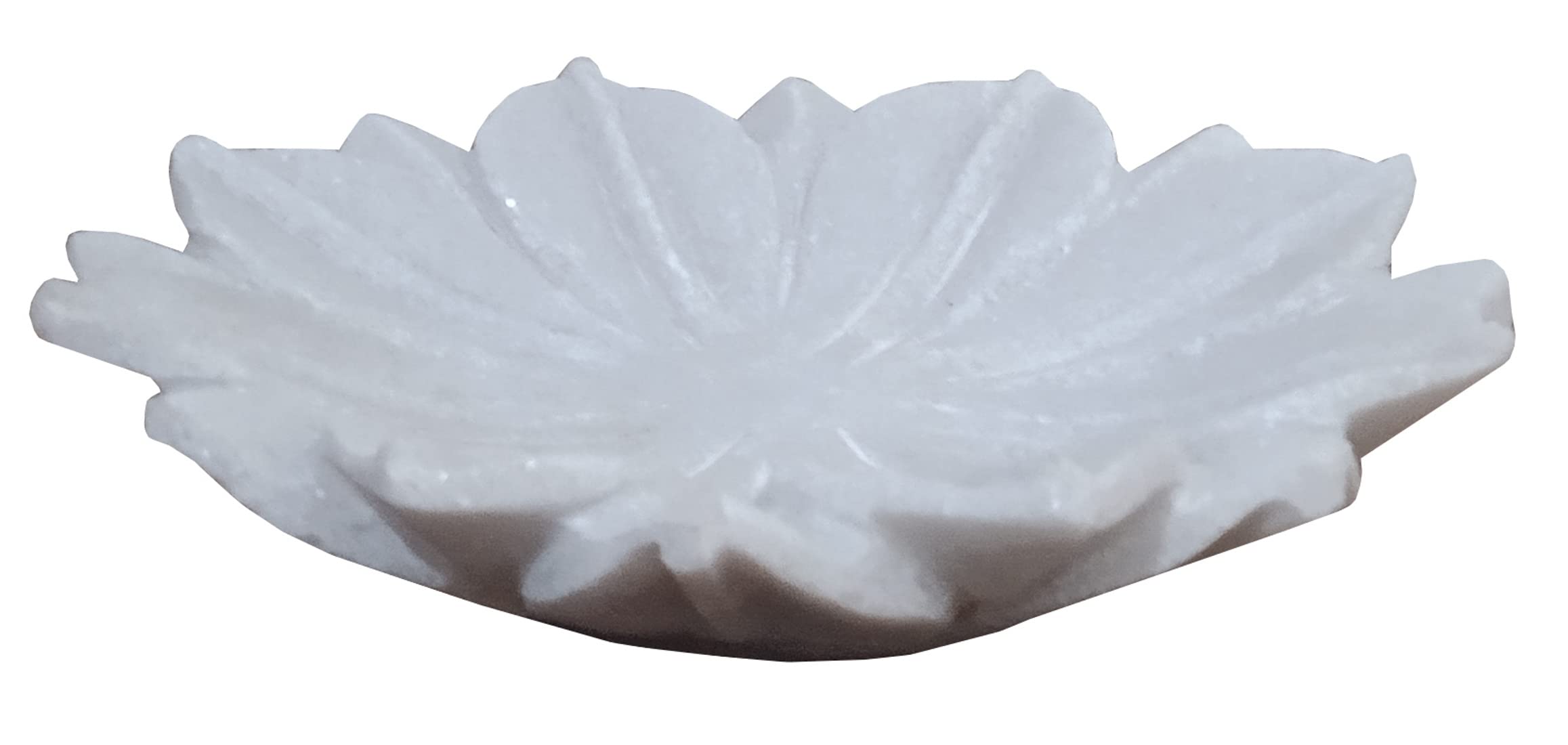 Purpledip Marble Plate in Lotus Flower Design: Vintage Decor Showpiece, 6 Inch (12593)