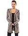 PattyBoutik Women's Trim Hoodie Marled Yarn Cardigan
