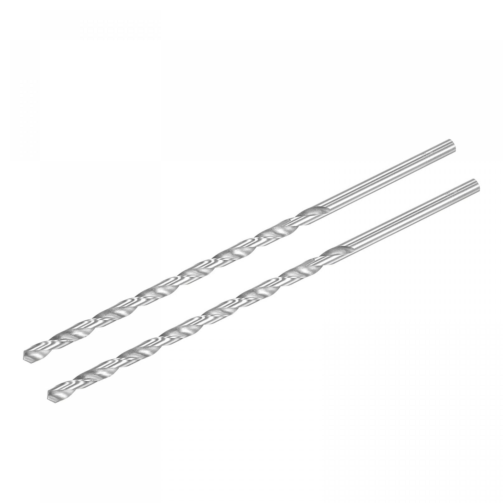 TA-VIGOR 2Pcs 6mm Extra Long Twist Drill Bits, 200mm Length High-Speed Steel HSS Straight Shank Spiral Drill Bits for Wood Metal Aluminum Plastic