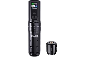 Mast Tattoo Fold2 Pro Wireless Tattoo Gun Rotary Pen Machine, Powerful Motor by Mcore, Smart Display, 7 Strokes Length for Pr